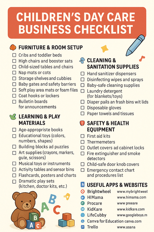 CHILDREN’S DAY CARE BUSINESS CHECKLIST
