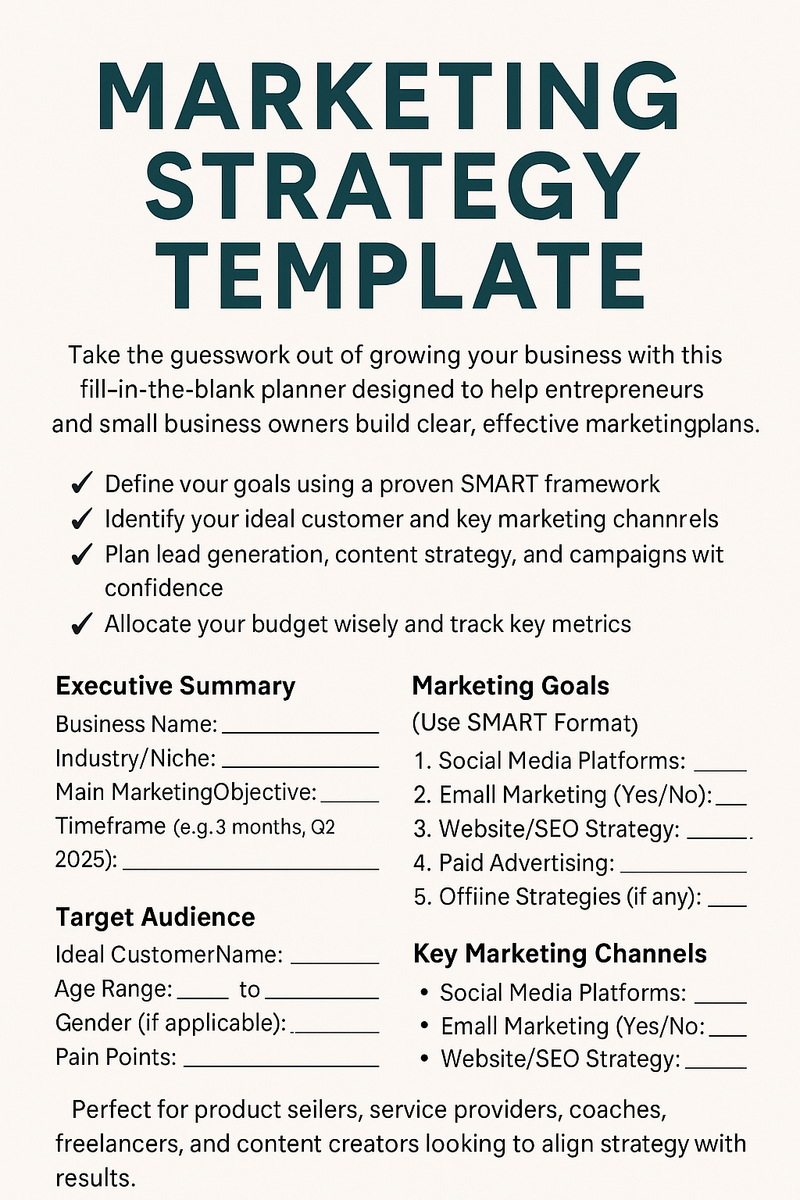 ShopNesie marketing strategy template