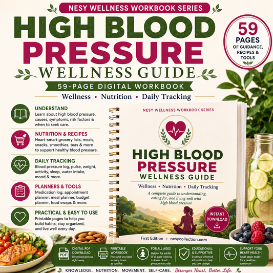 High Blood Pressure Wellness Guide & Workbook | 59-Page Blood Pressure Tracker, DASH Nutrition, Recipes & Meal Planner PDF