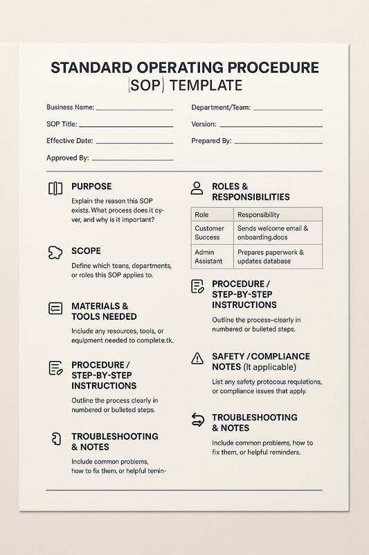 STANDARD OPERATING PROCEDURE (SOP) TEMPLATE