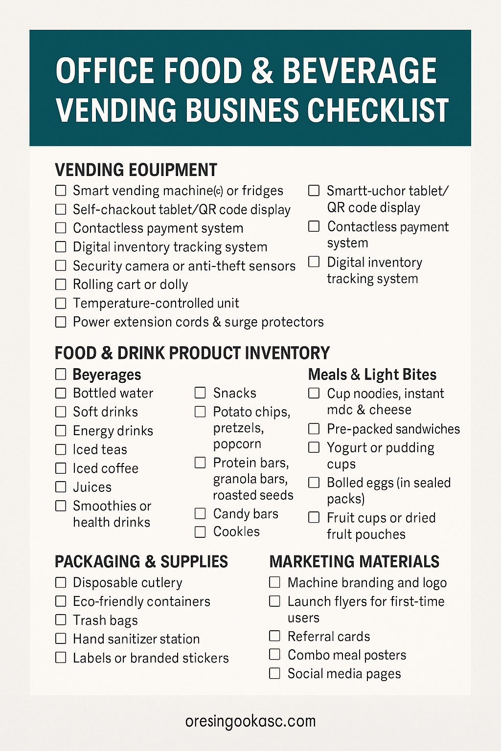 Vending Machine Checklist.pdf OFFICE FOOD & BEVERAGE VENDING BUSINESS CHECKLIST – NESIE NJAMNSI