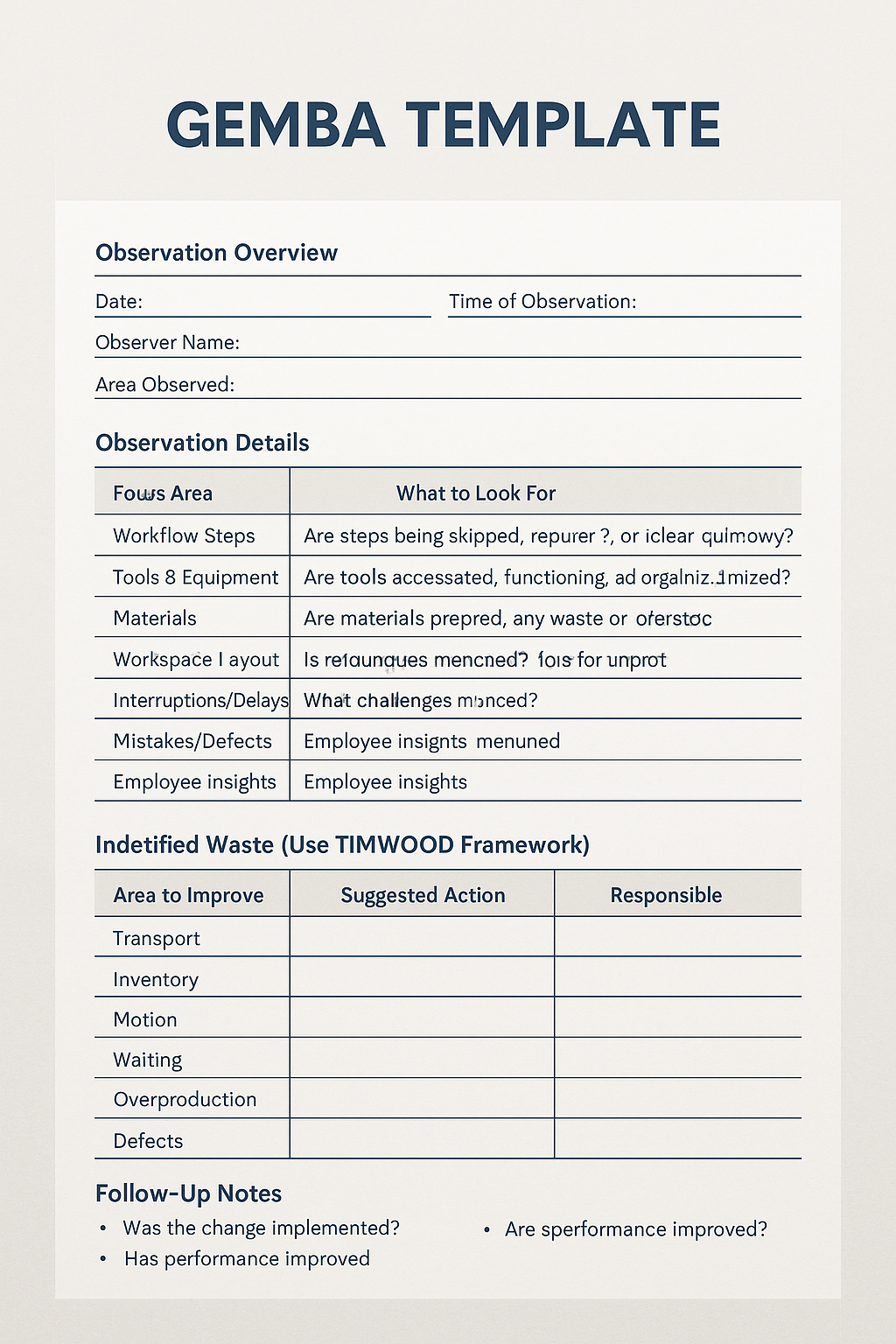 GEMBA TEMPLATES