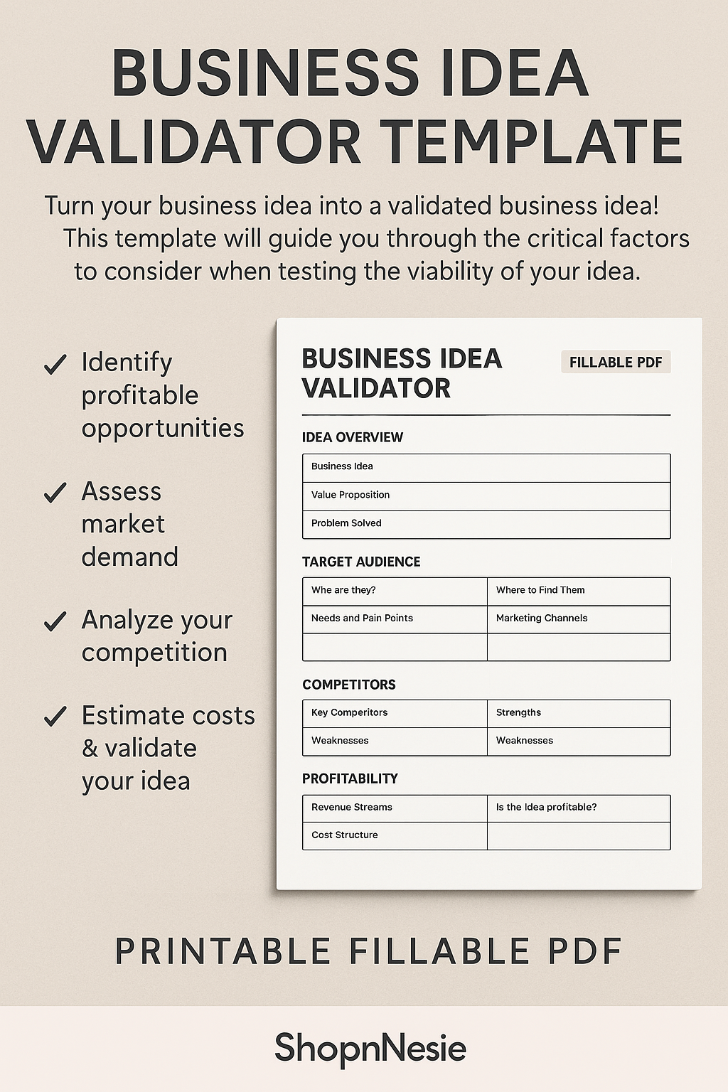 BUSINESS IDEA VALIDATOR TEMPLATE