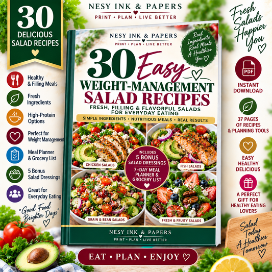 30 Easy Weight-Management Salad Recipes | Healthy Filling Salads + Meal Planner
