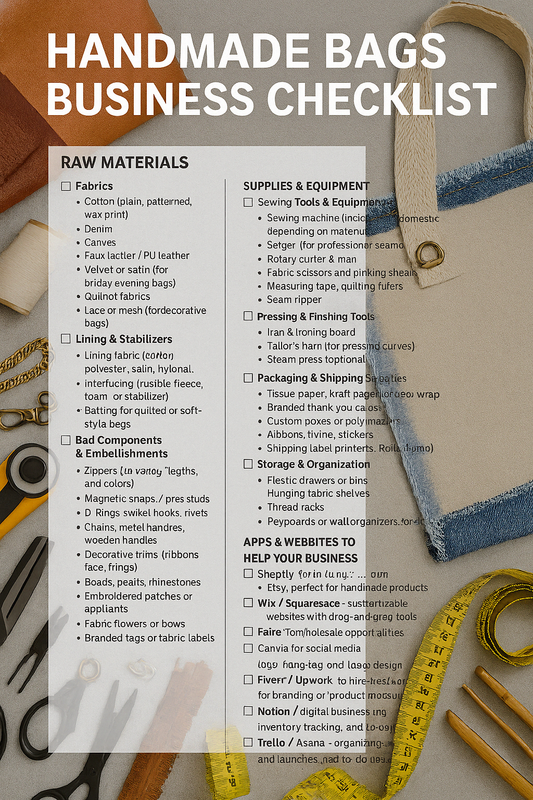 HANDMADE BAGS BUSINESS CHECKLIST
