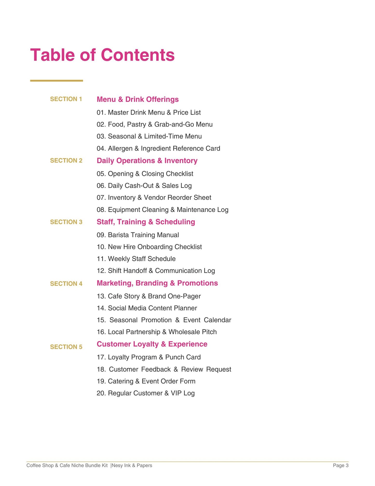 Coffee Shop & Cafe Business Templates Bundle | 20 Editable Canva Forms for Coffee Shops, Cafes & Espresso Bars