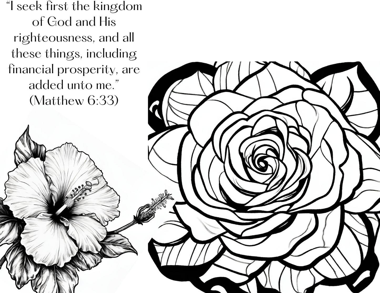 COLOR FOR JESUS: SCRIPTURES AFFIRMATIONS ON FINANCIAL SUCCESS- FLOWER LOVERS