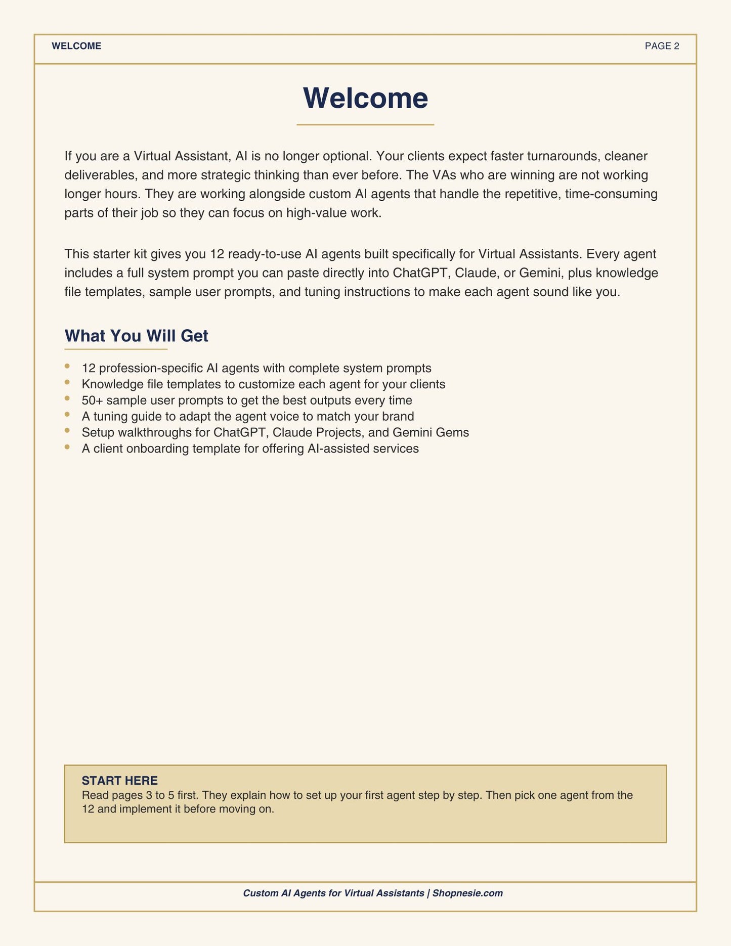 Custom AI Agents for Virtual Assistants – 12 Ready-to-Use Prompts, Templates & Setup Guide