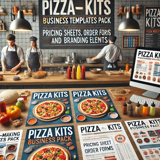 PIZZA-MAKING KITS BUSINESS TEMPLATES PACK:  PRICING SHEETS, ORDER FORMS, AND BRANDING ELEMENTS