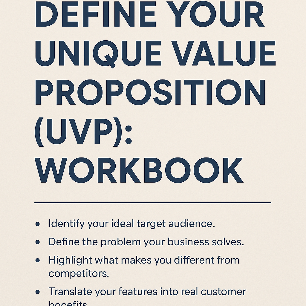 DEFINE YOUR UNIQUE VALUE PROPOSITION (UVP): WORKBOOK