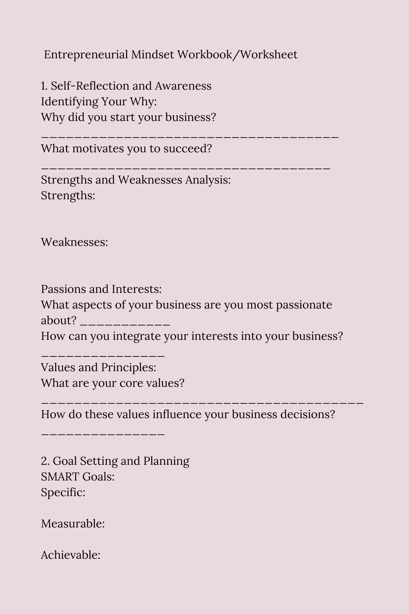 ENTREPRENEURIAL MINDSET: MINDSET STORIES & WORKSHEET