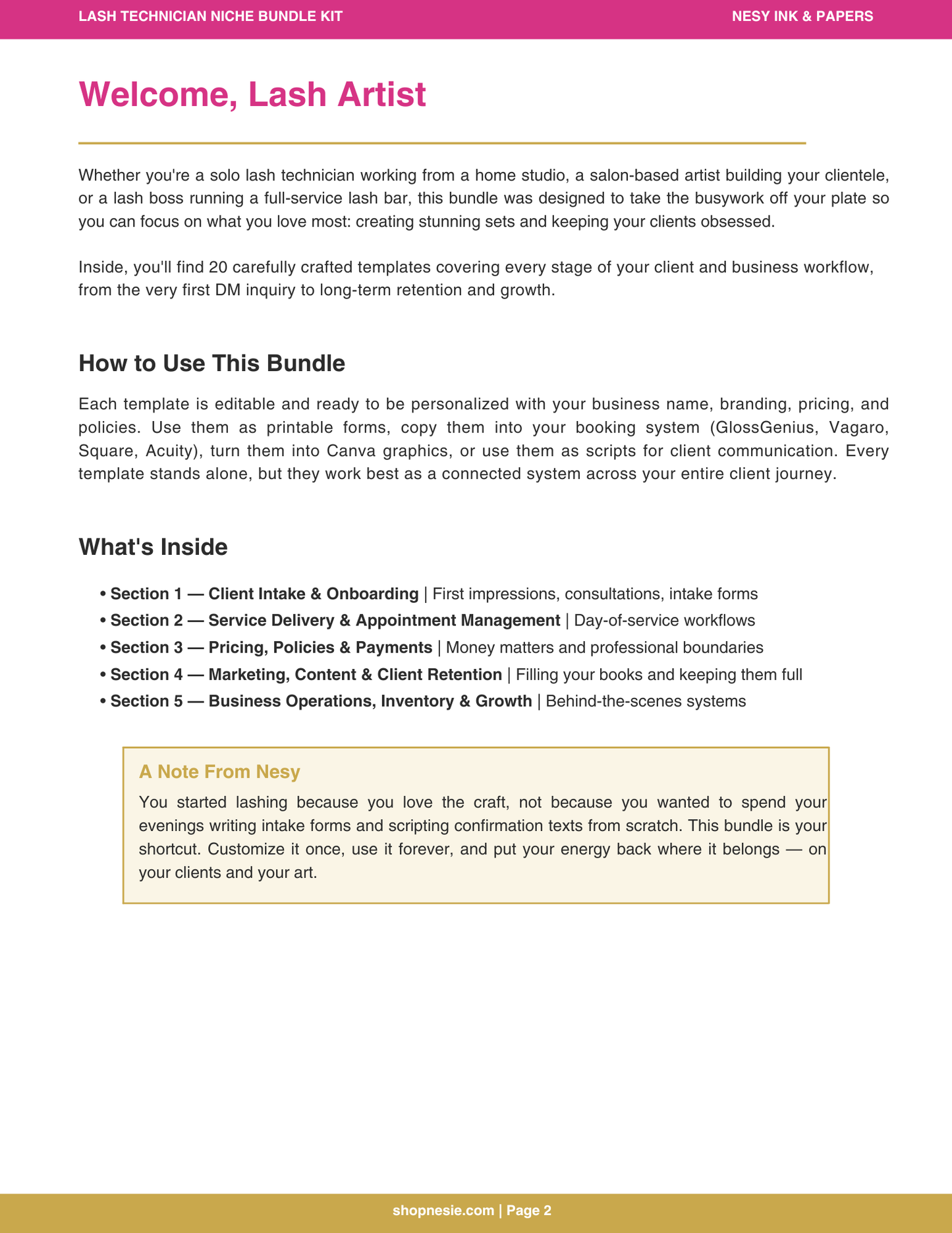 Lash Technician Bundle: 20 Editable Templates for Lash Techs, Eyelash Extension Business Forms, Intake, Pricing, Policies & Marketing Kit