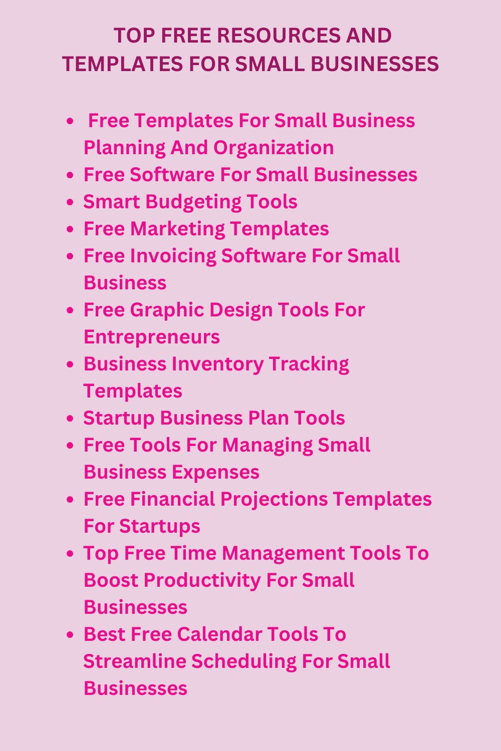 TOP FREE RESOURCES AND TEMPLATES FOR SMALL BUSINESSES