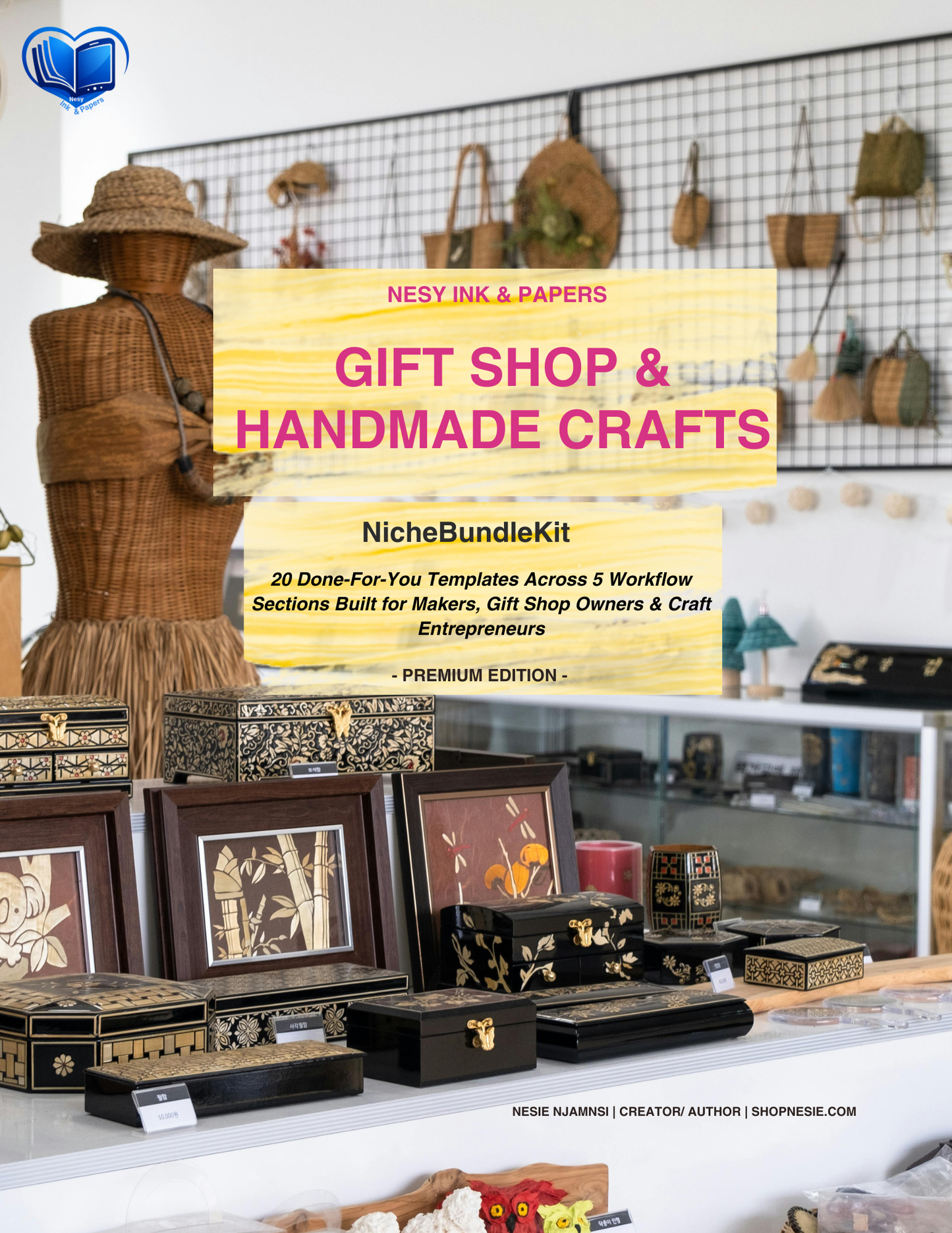 Gift Shop & Handmade Crafts Business Bundle: 20 Editable Templates for Makers, Product Listings, Pricing, Wholesale, Marketing & Loyalty Kit | Instant Download