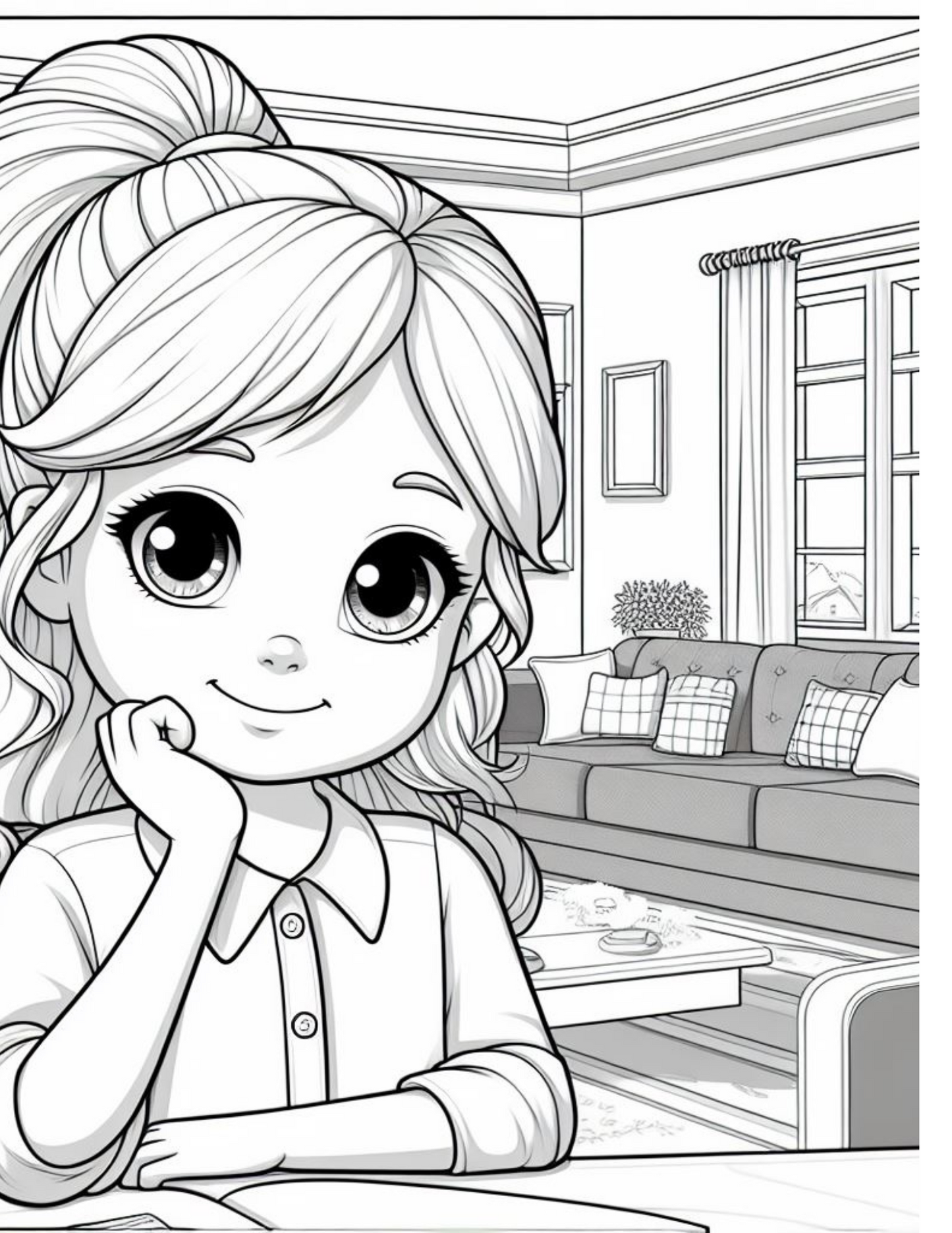 coloring book for girls, front