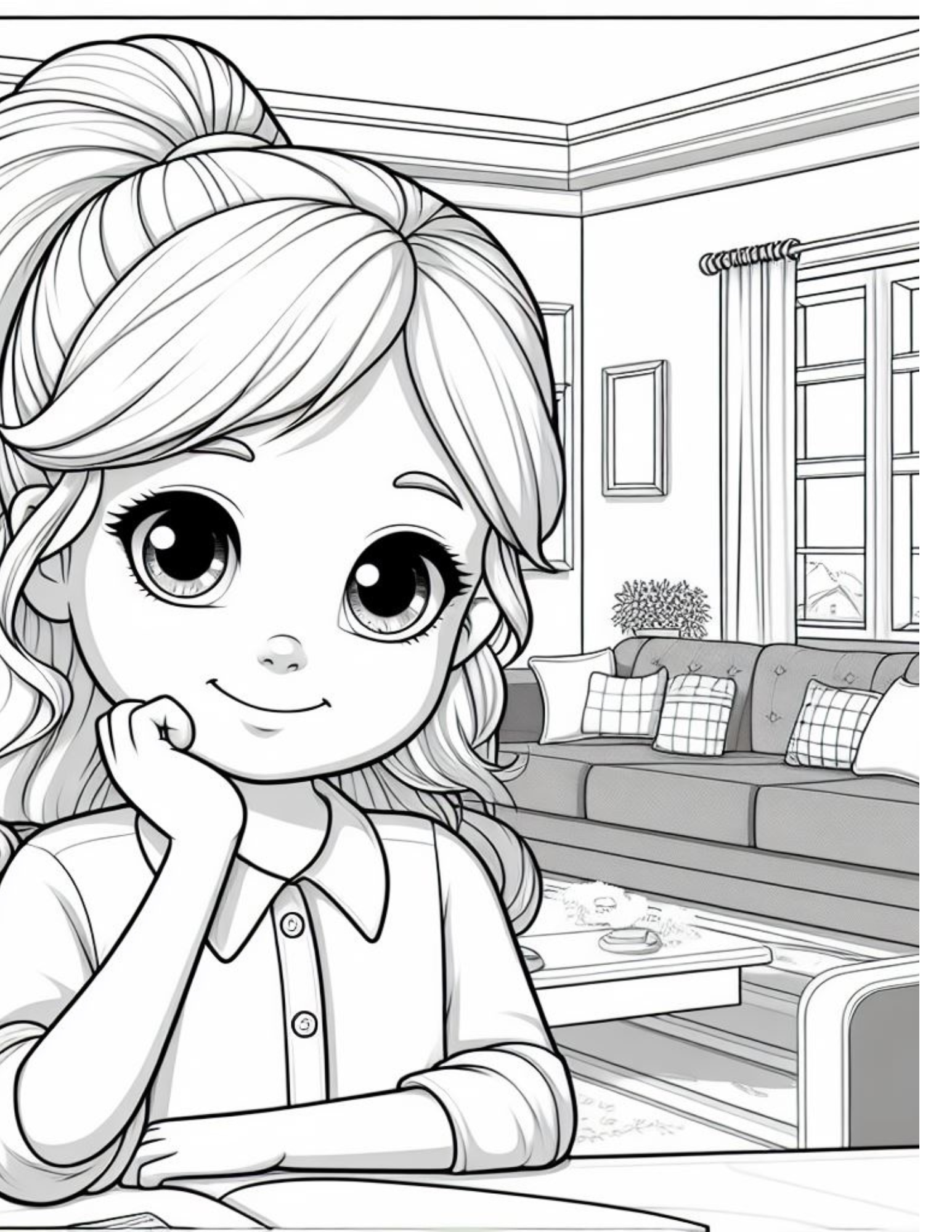 coloring book for girls, front