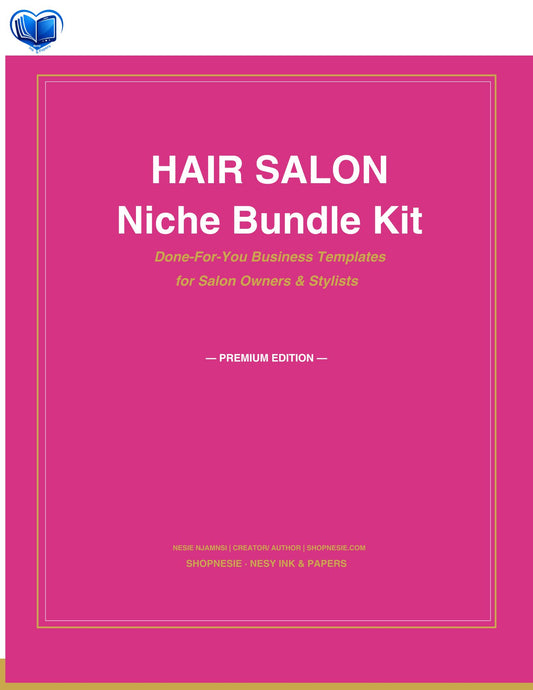 Hair Salon Business Bundle Kit | 20 Editable Canva Templates for Salon Owners & Stylists | Client Intake, Pricing Menu, Policies, Booking, Marketing & More | Premium Edition