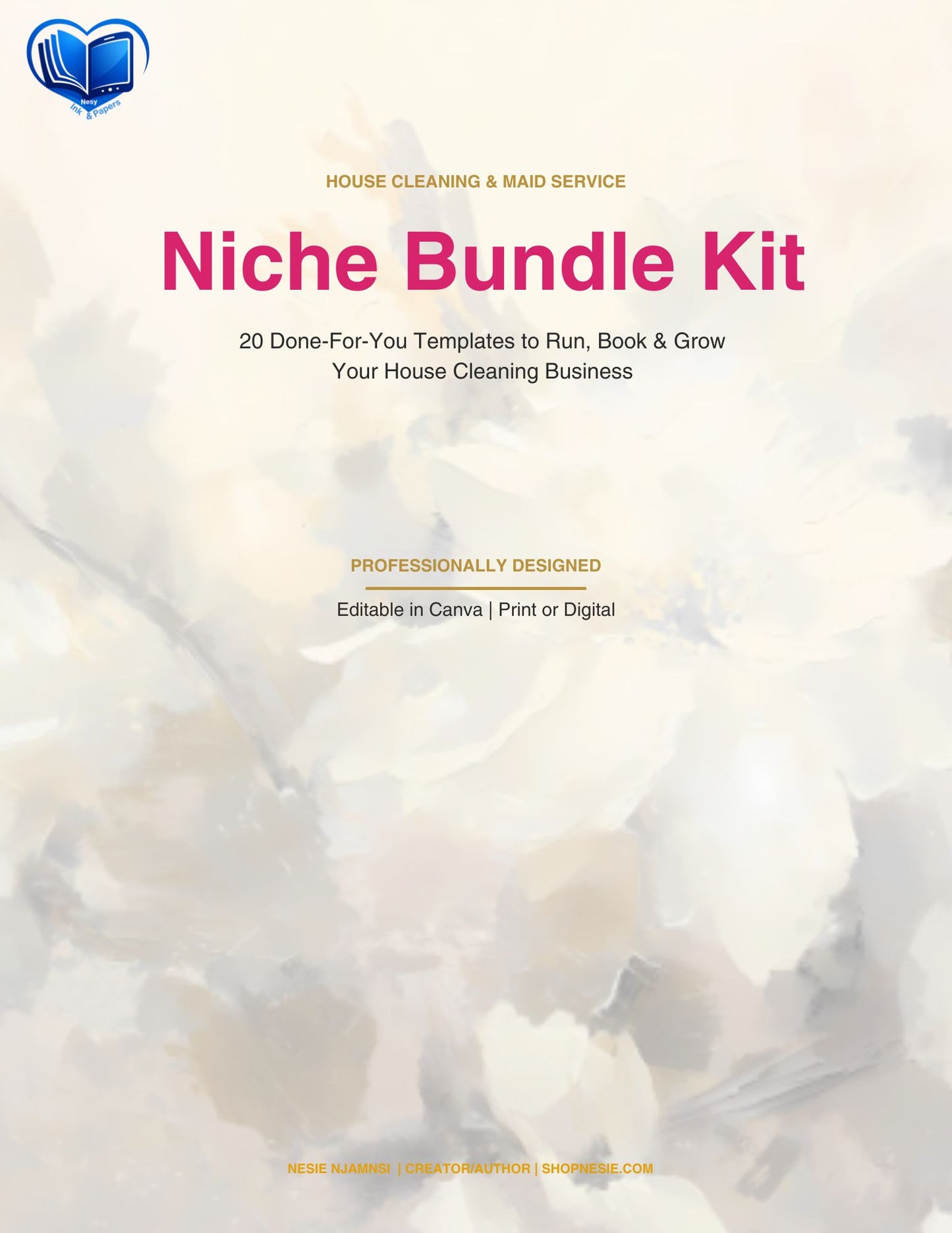 House Cleaning & Maid Service Templates Bundle | 20 Done-For-You Canva Templates for Cleaning Business Owners