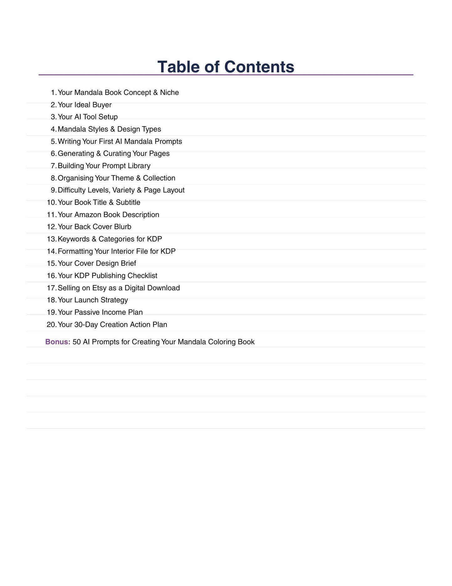 How to Create a Mandala Coloring Book — AI Prompt Workbook | Step-by-Step Creation Guide | Fillable PDF | Design, Theme, Prompts, KDP Publishing & Sales Templates
