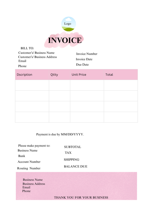 Elegant Canva invoice template