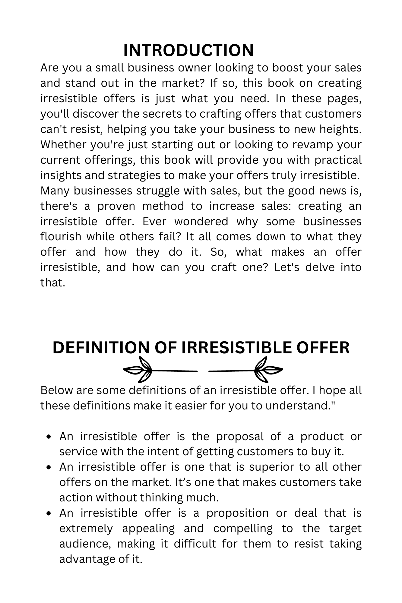 CREATING AN IRRESISTIBLE OFFER WORKBOOK