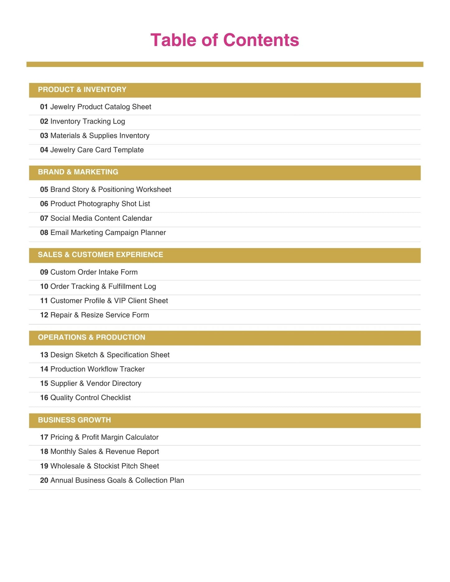 Jewelry Business Templates Bundle | 20 Canva Fillable Forms for Jewelry Designers & Boutique Owners