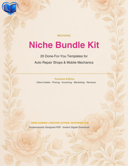 Mechanic Template Bundle | 20 Editable Canva Forms for Auto Repair Shops & Mobile Mechanics – Estimates, Invoices, Work Orders & Marketing – Instant Download