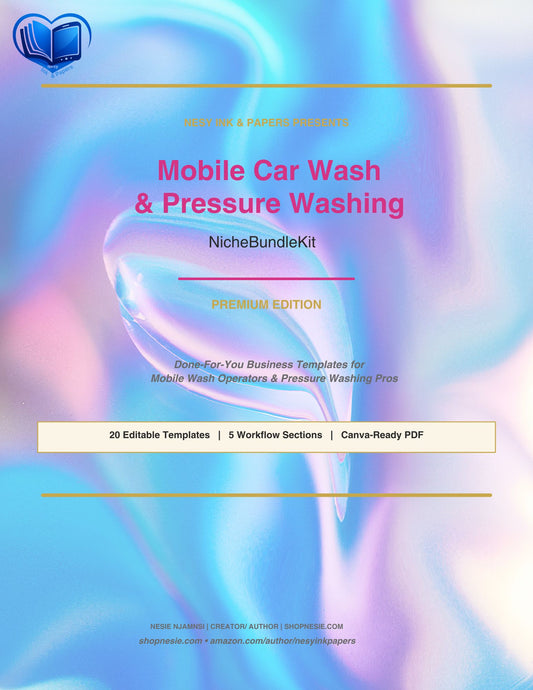 Mobile Car Wash & Pressure Washing Business Templates Bundle | 20 Editable Canva Forms for Mobile Wash & Pressure Washing Pros