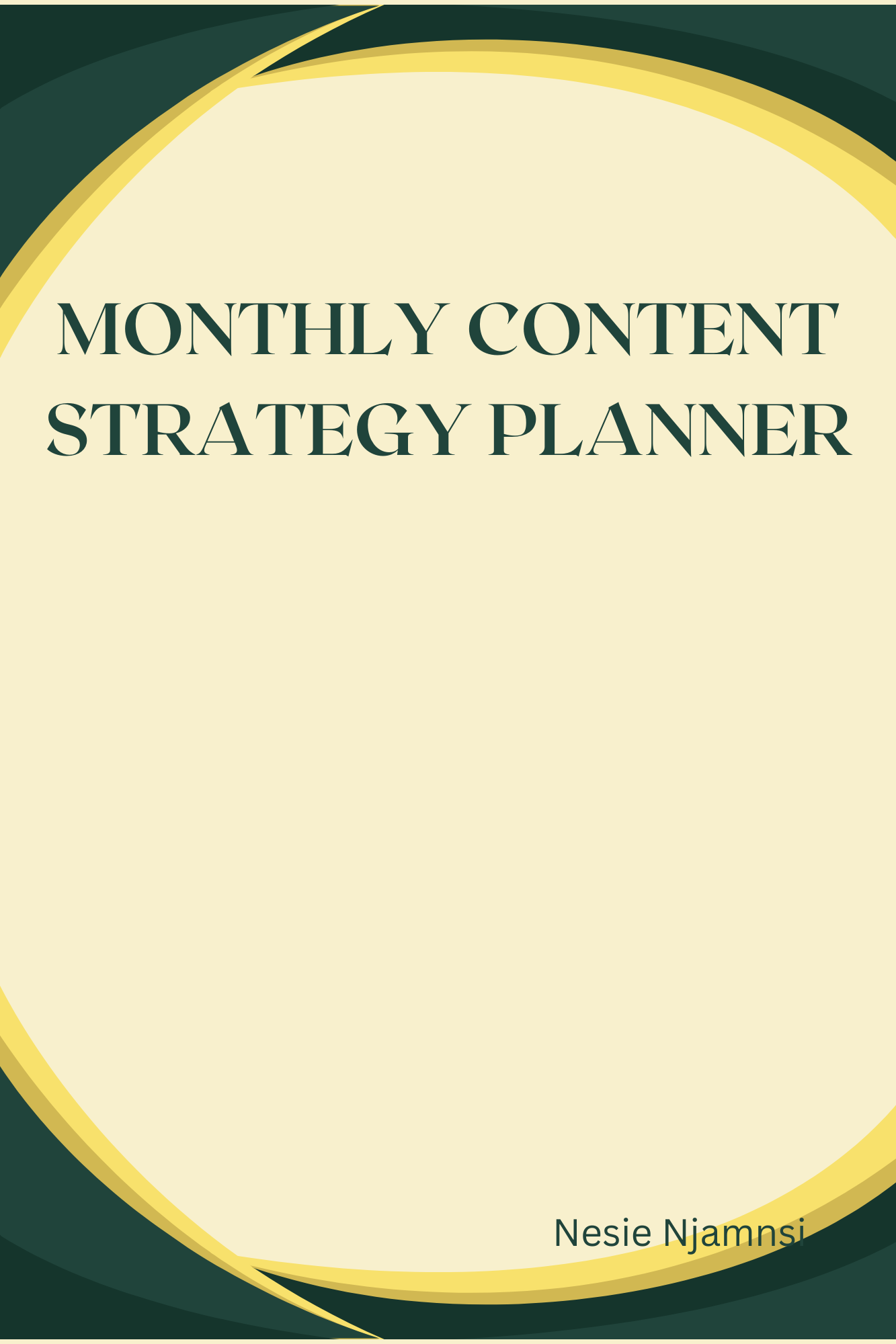 MONTHLY CONTENT STRATEGY PLANNER