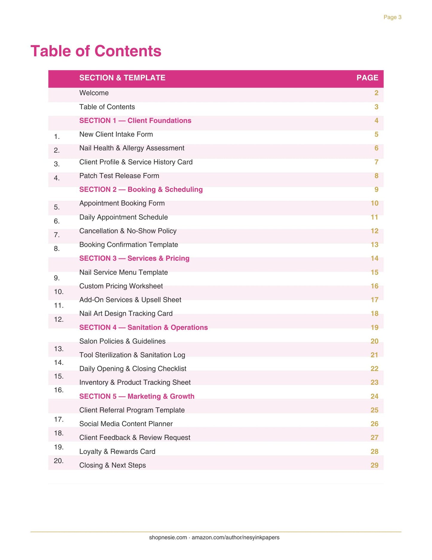 Nail Salon Business Bundle Kit | 20 Editable Canva Templates for Nail Techs & Salon Owners | Client Intake, Service Menu, Booking, Pricing, Sanitation & Marketing | Premium Edition