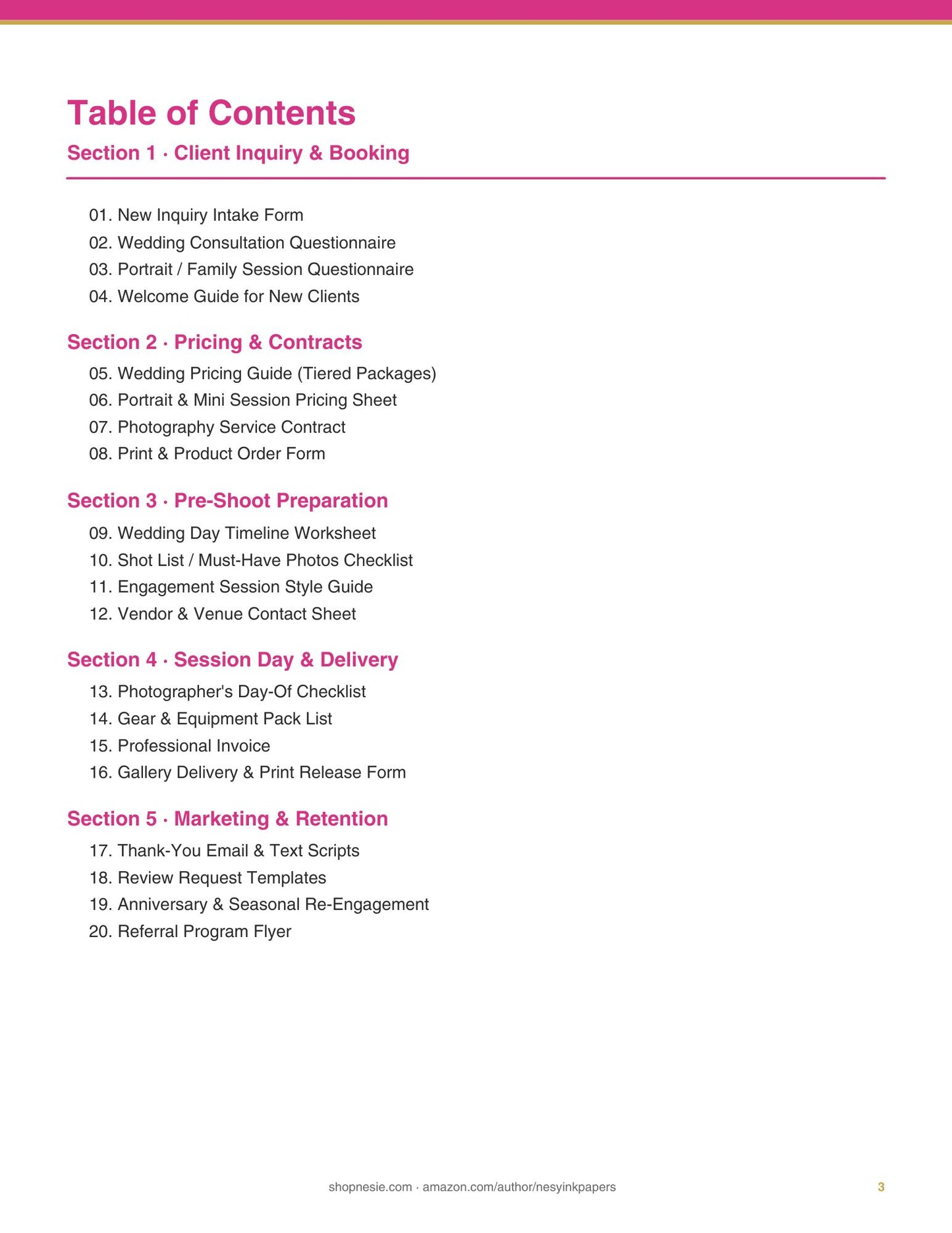 Photographer Business Templates Bundle | 20 Canva Wedding & Portrait Forms, Contracts, Pricing Guides