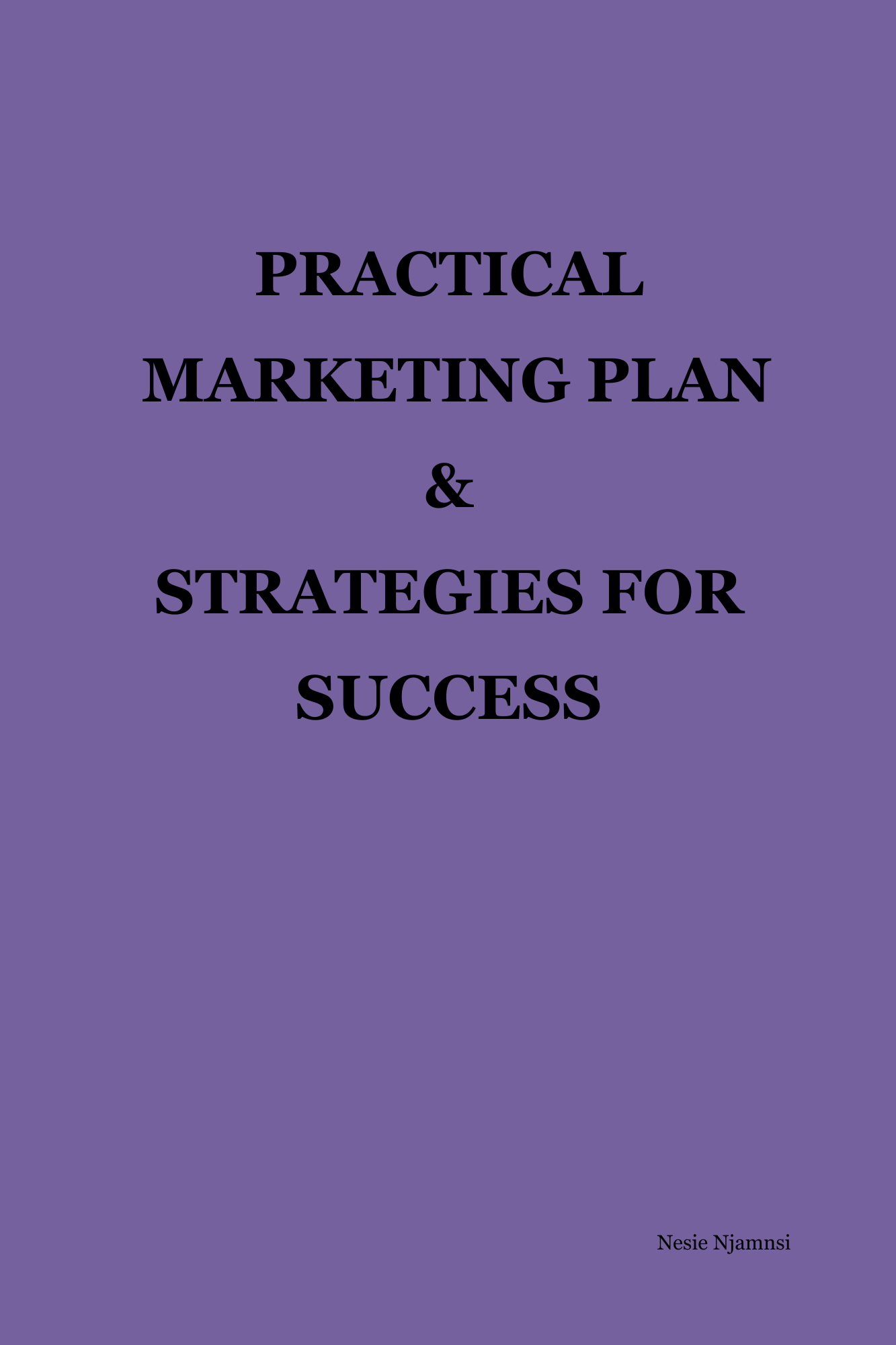 PRACTICAL MARKETING PLAN AND STRATEGIES FOR SUCCESS