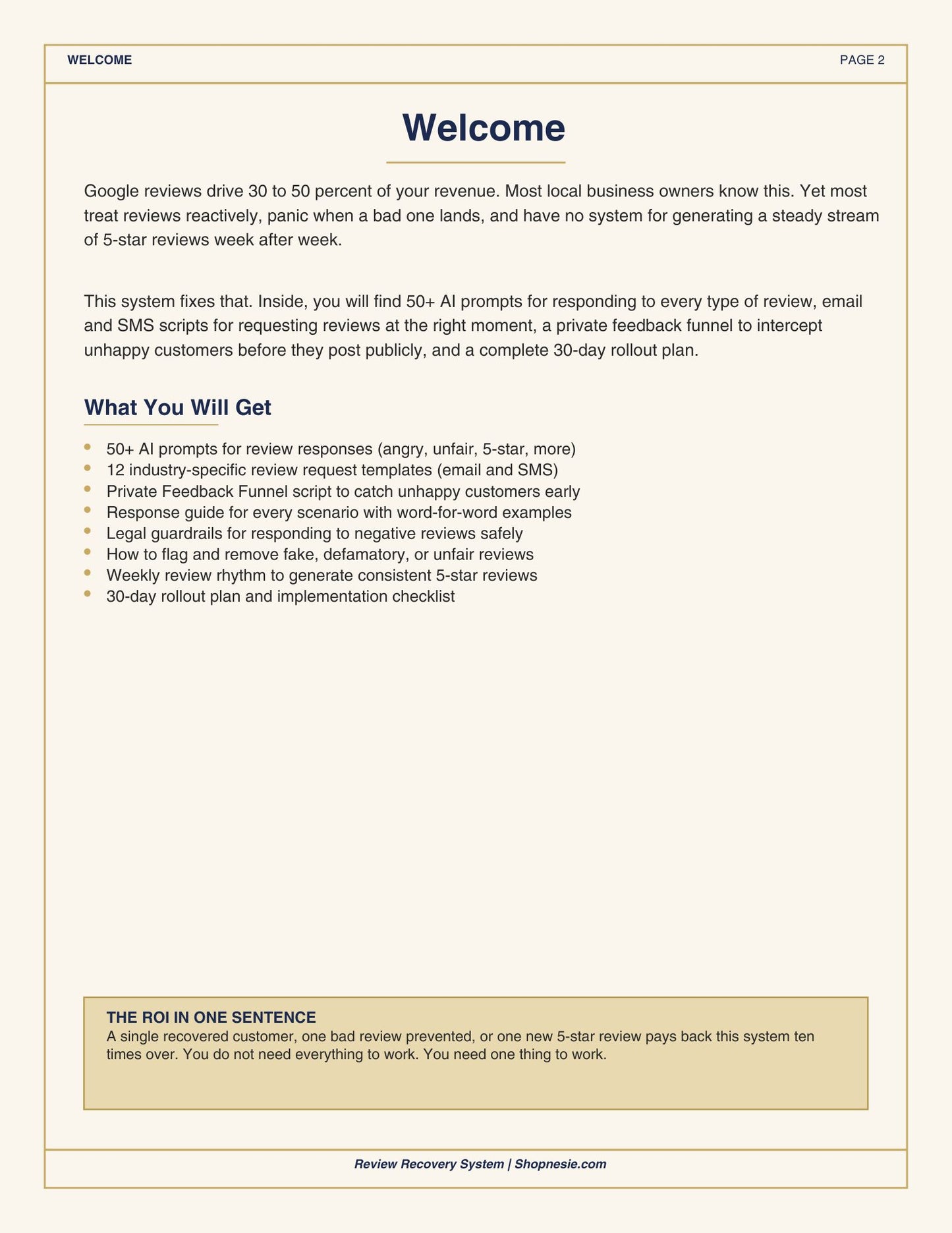 Review Recovery System | AI Prompts & Templates for Local Service Businesses