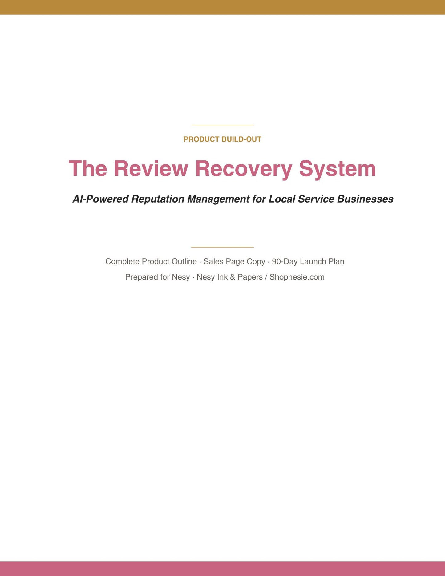 Review Recovery System — AI Prompts & Automation for Local Biz