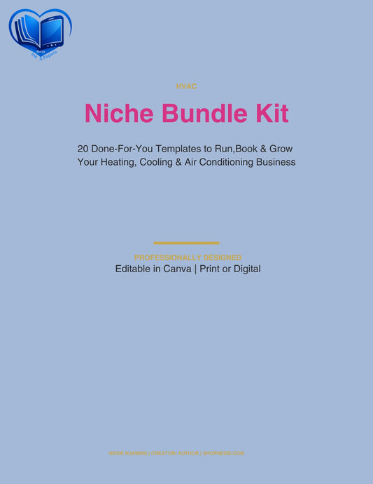 HVAC Business Templates Bundle | 20 Done-For-You Canva Templates for HVAC Contractors
