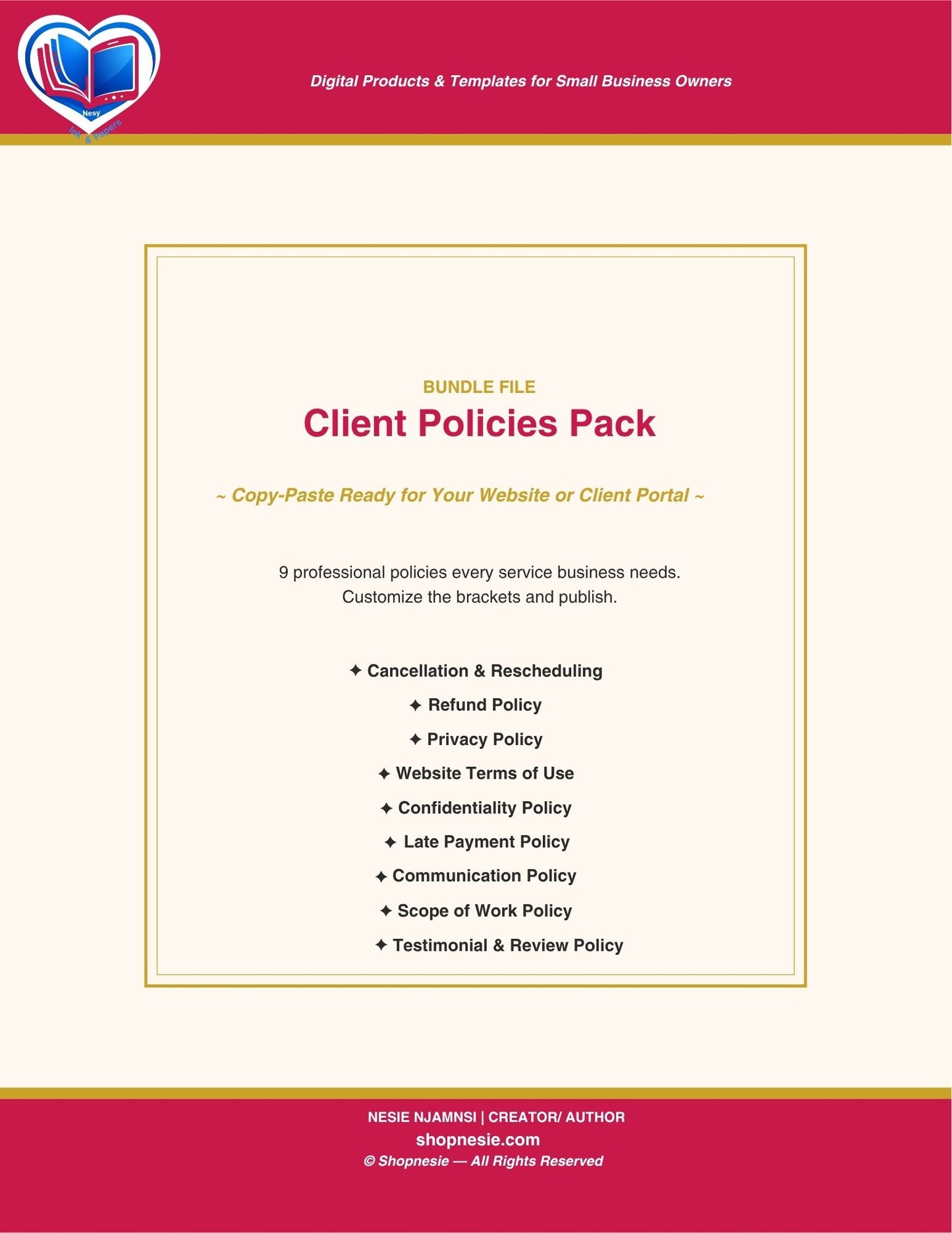 Service Provider Business Blueprint Bundle – Contracts, Client Policies, Pricing Formulas & AI Prompts for Service-Based Businesses