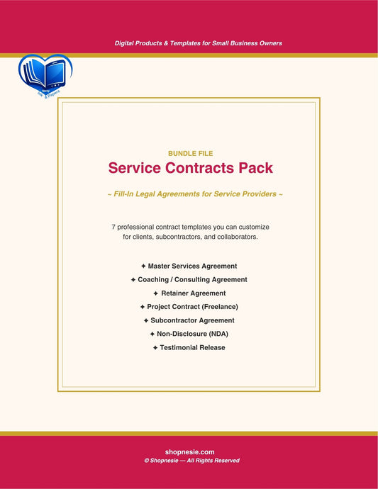 7 Service Contract Templates | Coaches, Freelancers, Consultants