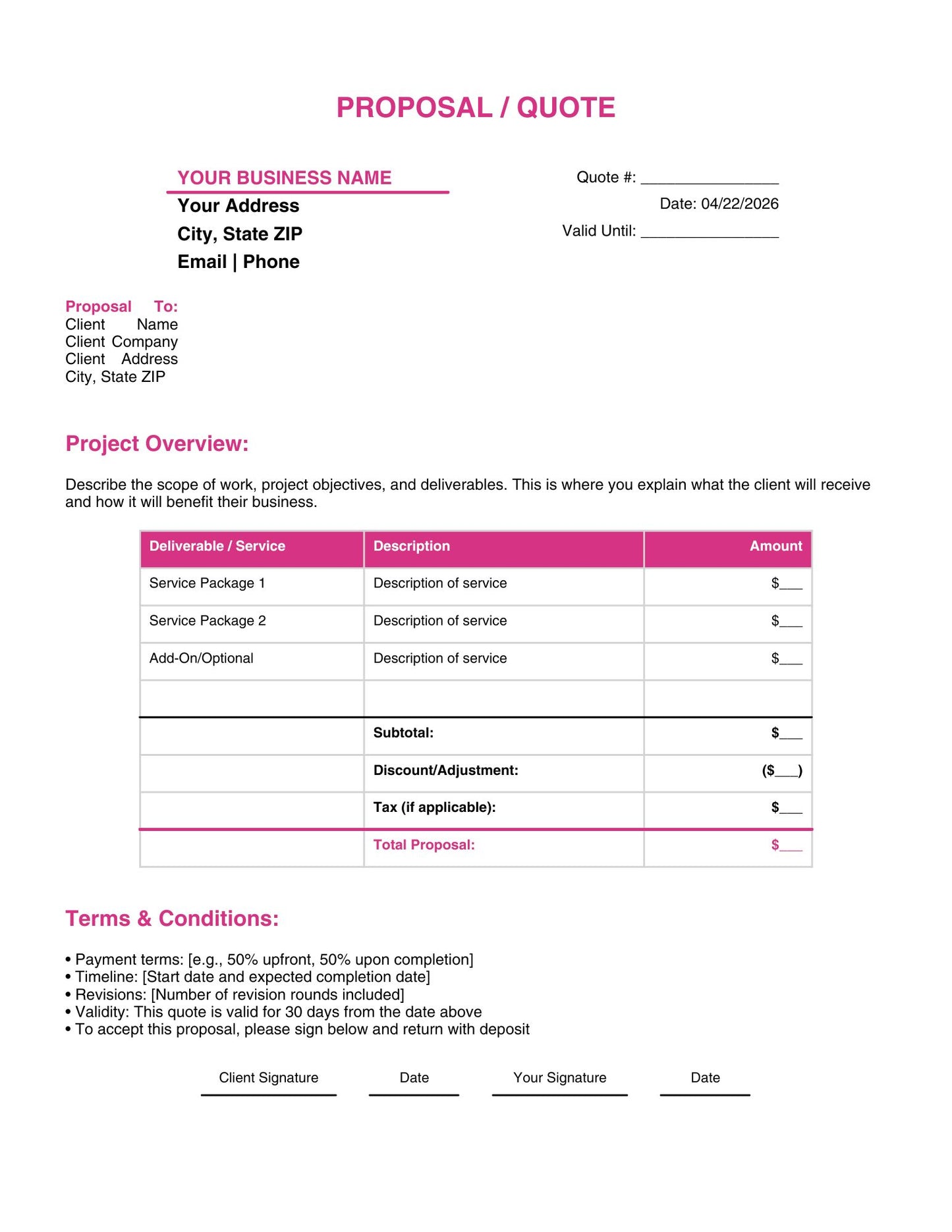 Small Business Client Onboarding Bundle | Editable Invoice, Proposal, Contract, Receipt, Price List + Emails | Canva & PDF Templates