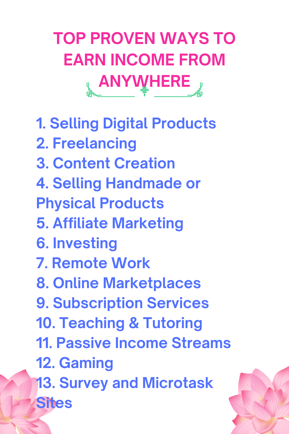 TOP PROVEN WAYS TO EARN INCOME FROM ANYWHERE