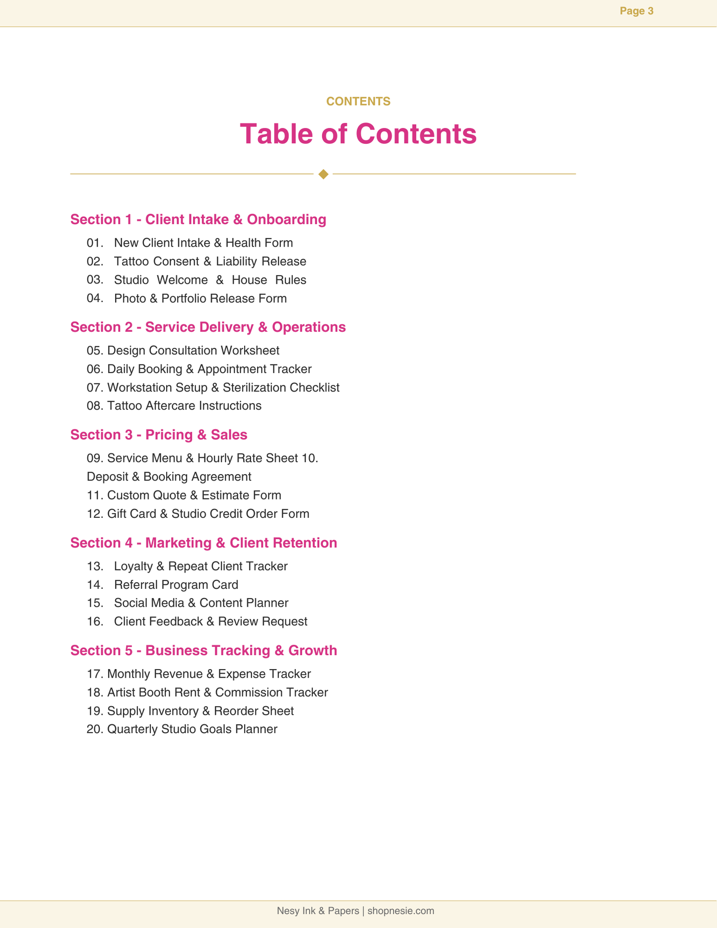 Tattoo Studio Business Toolkit | 20 Canva Editable Templates for Tattoo Artists, Piercers & Studio Owners