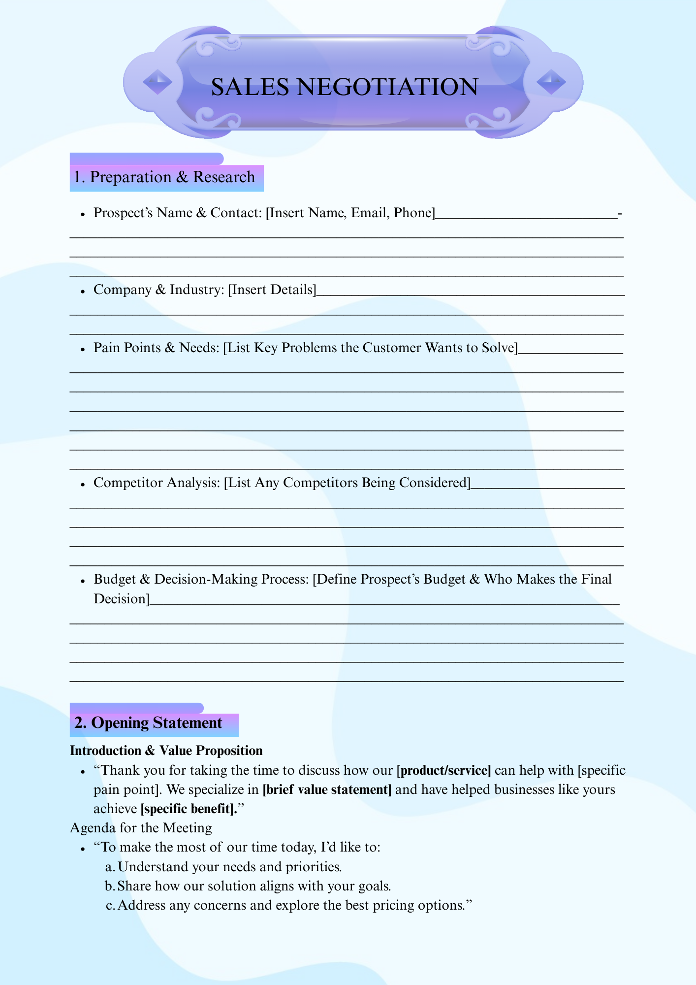 Editable Canva Sales Negotiation Template – Sales Strategy Document for Small Business Owners