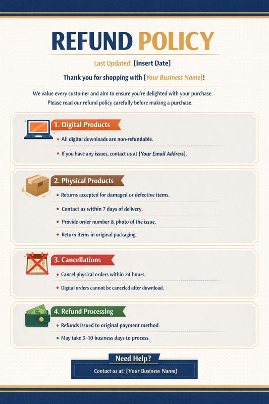 REFUND POLICY TEMPLATE