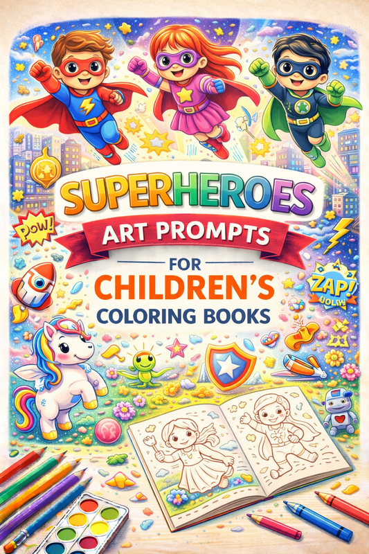 AI Superhero Art Prompts for Children's Coloring Books – KDP & Print on Demand