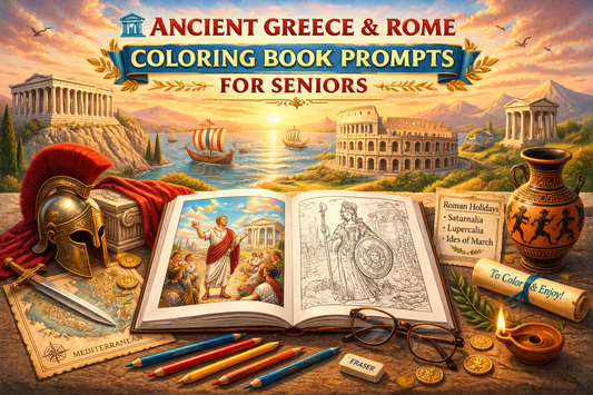 Ancient Greece & Rome Coloring Book Prompts For Seniors