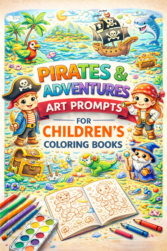 AI Pirates & Adventures Art Prompts for Children's Coloring Books – KDP & Print on Demand