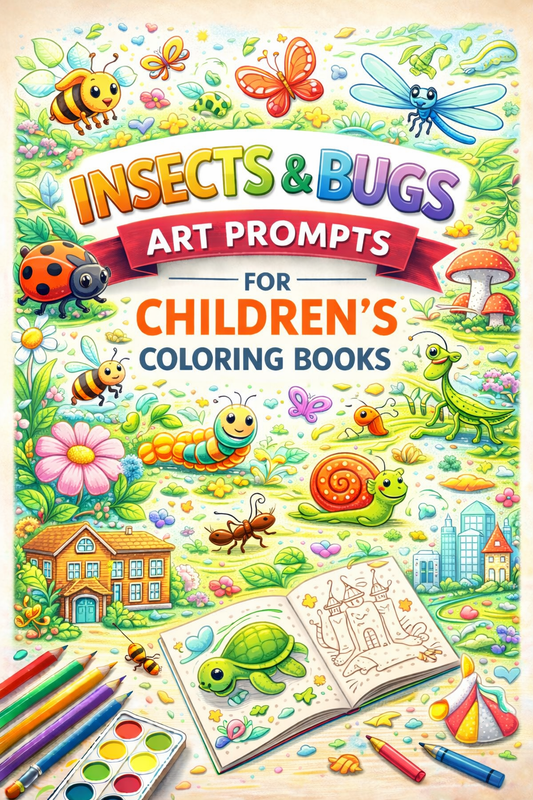 AI Insects & Bugs Art Prompts for Children's Coloring Books – KDP & Print on Demand