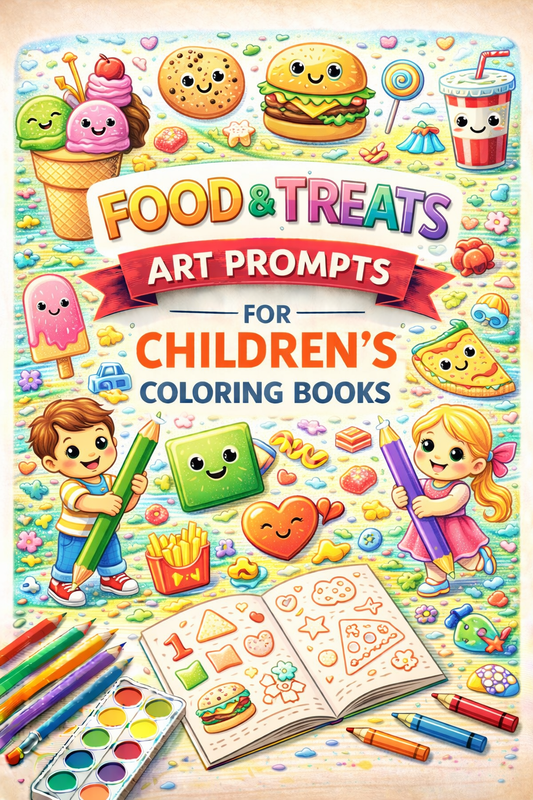 AI Food & Treats Art Prompts for Children's Coloring Books – KDP & Print on Demand