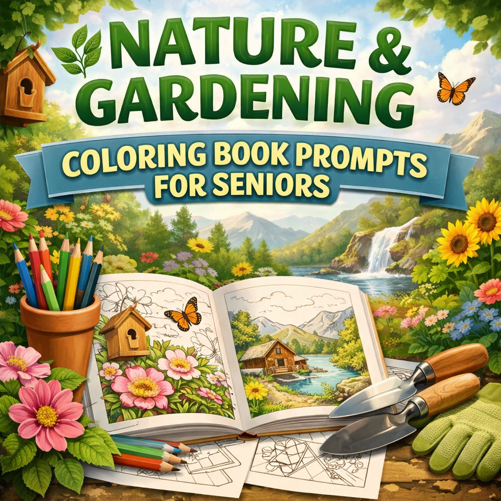 Nature & Gardening Coloring Book Prompts For Seniors