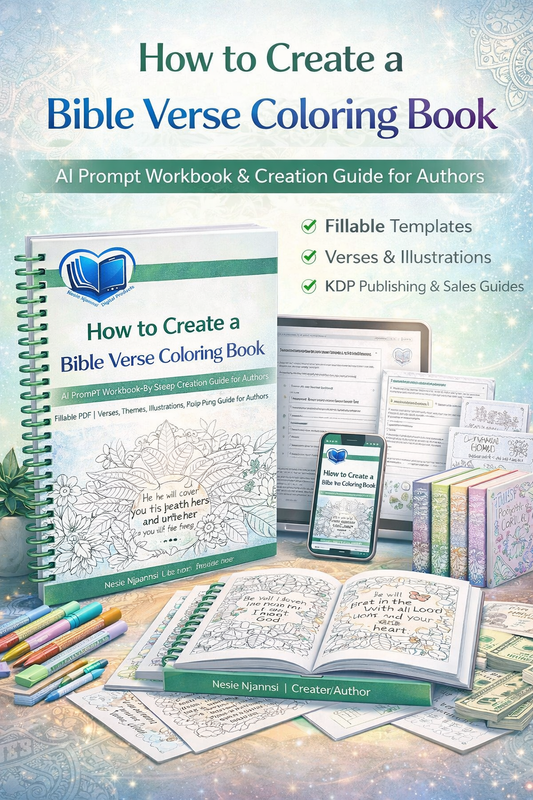 How to Create a Bible Verse Coloring Book — AI Prompt Workbook for Creators & Authors | Step-by-Step KDP & Etsy Publishing Guide