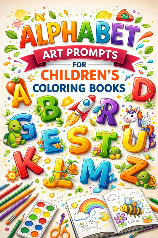 AI Alphabet Art Prompts for Children's Coloring Books – KDP & Print on Demand